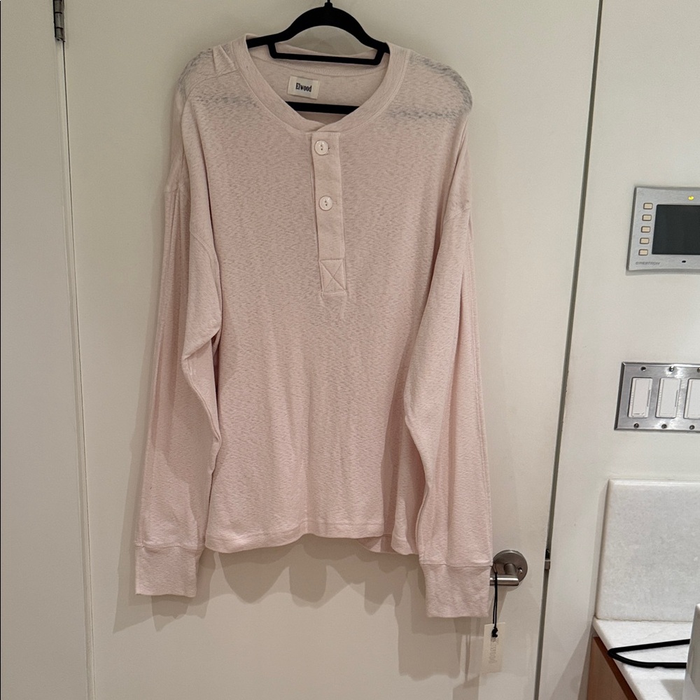 Dondi Cream Long Sleeve Henley Shirt